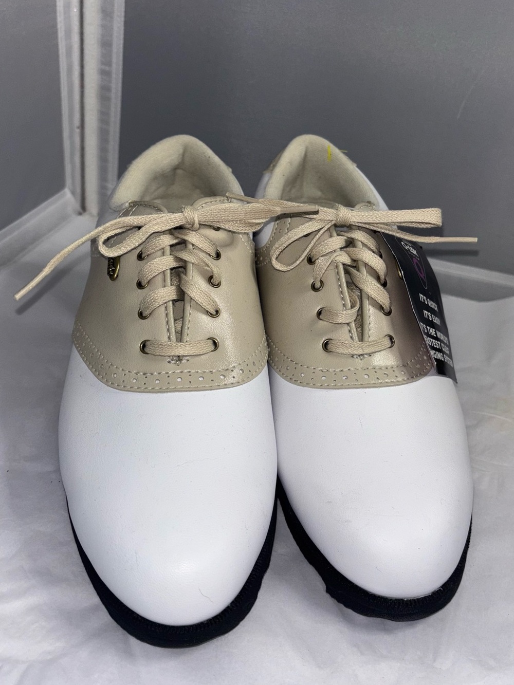 ETONIC Women’s Two-Tone Lace-Up Oxford Golf Shoes - NEW 7.5M
